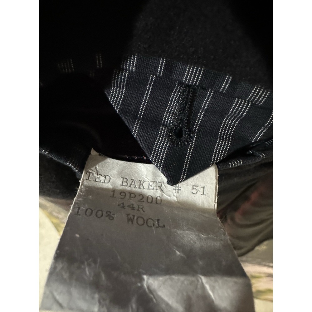 Ted Baker Flasby Black Double Breasted Overcoat Men 44R Wool‎ - Picture 11 of 11
